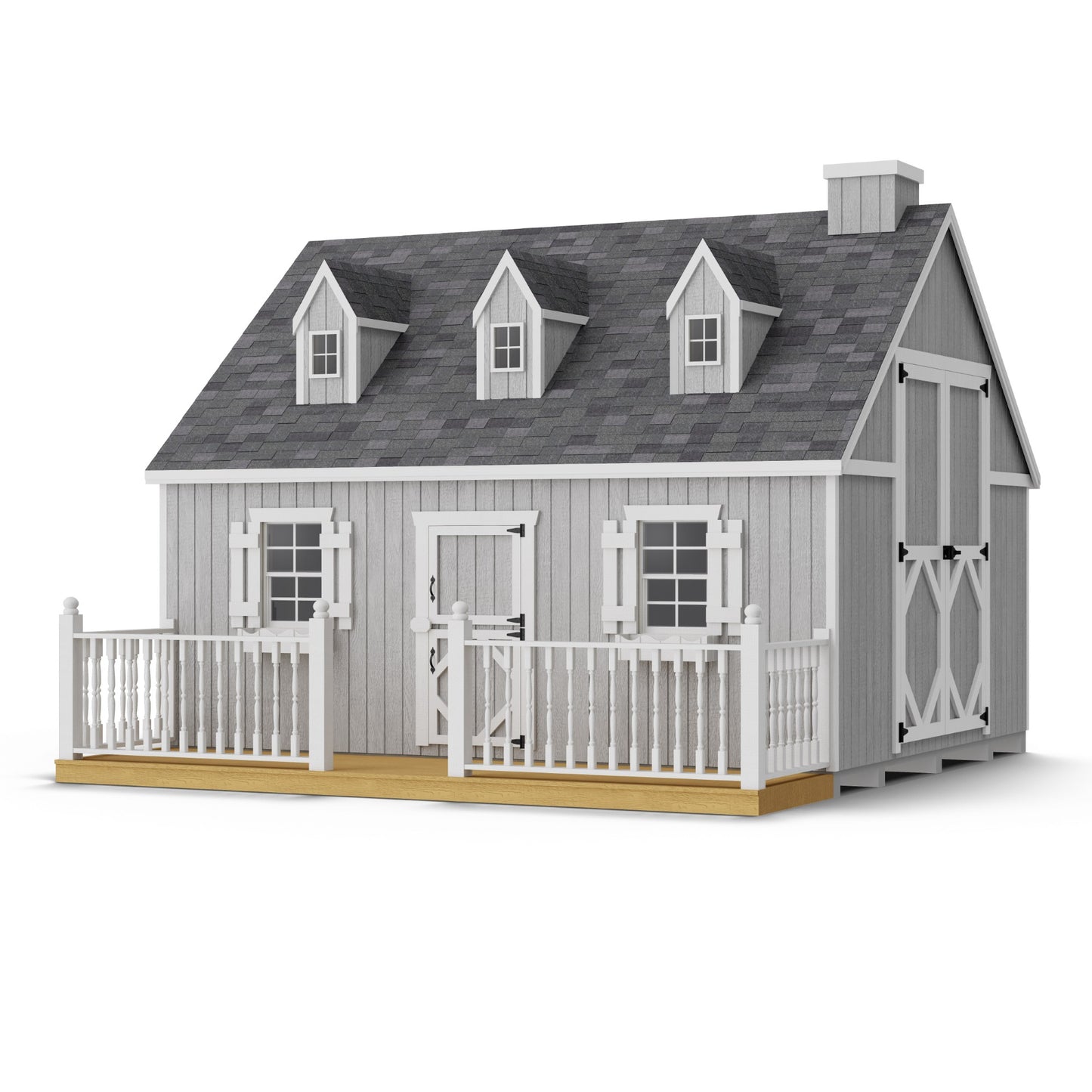 Cape Cod Playhouse with Deck & Rail