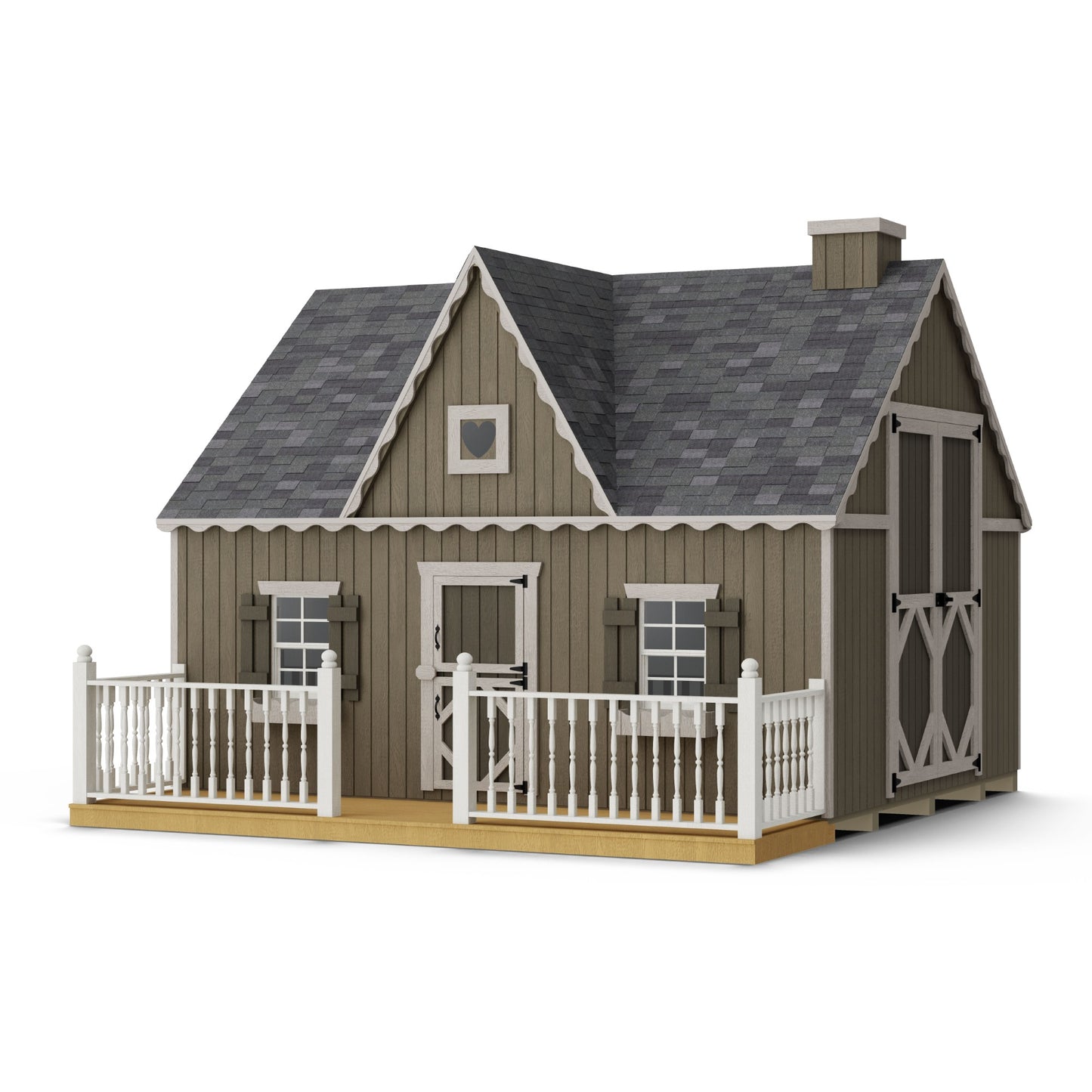 Victorian Playhouse with Deck & Rail