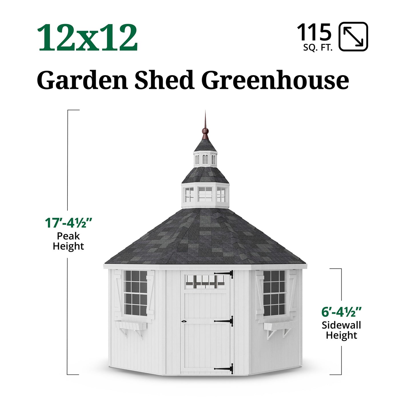 12x12 garden shed greenhouse dimensions
