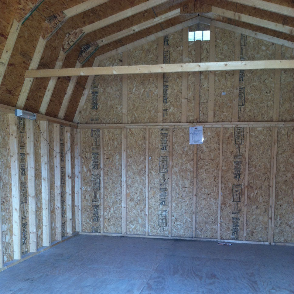 14x20 Classic Gambrel Large Barn interior