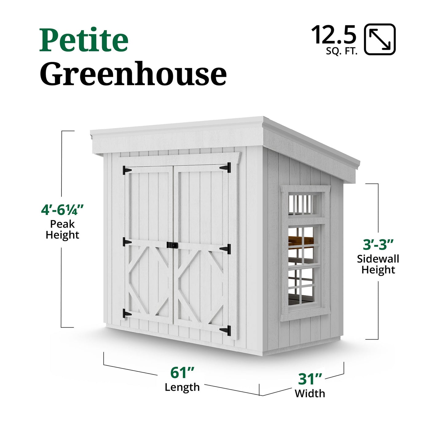 petite greenhouse dimensions