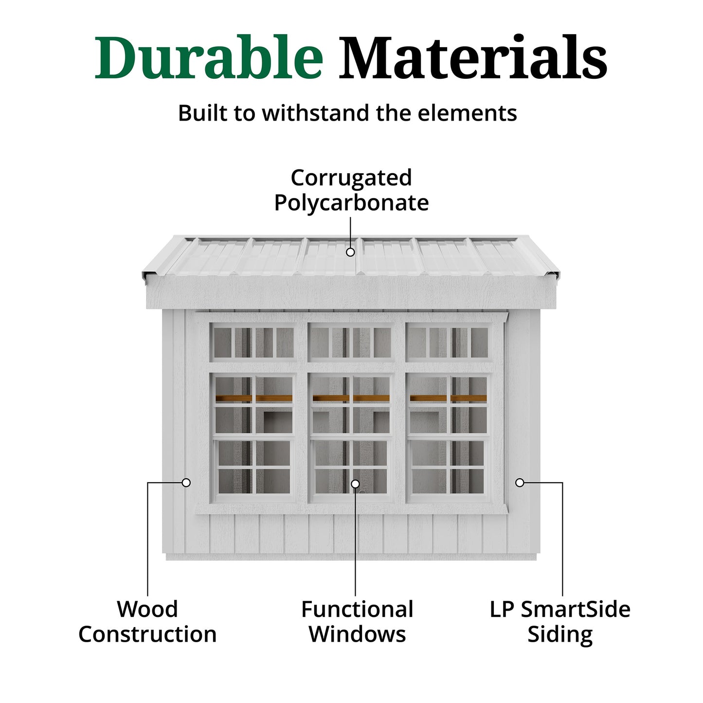 petite greenhouse durable materials