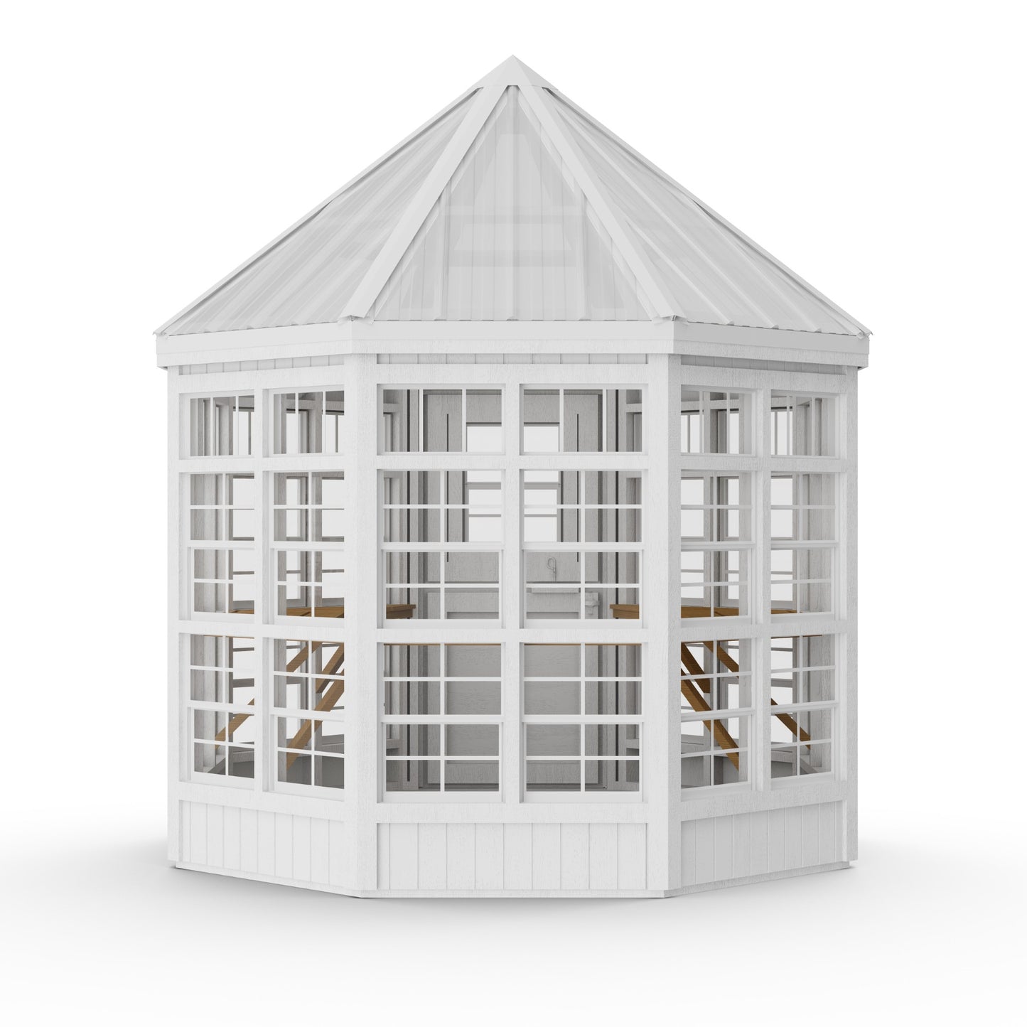 8x8 octagon greenhouse back view