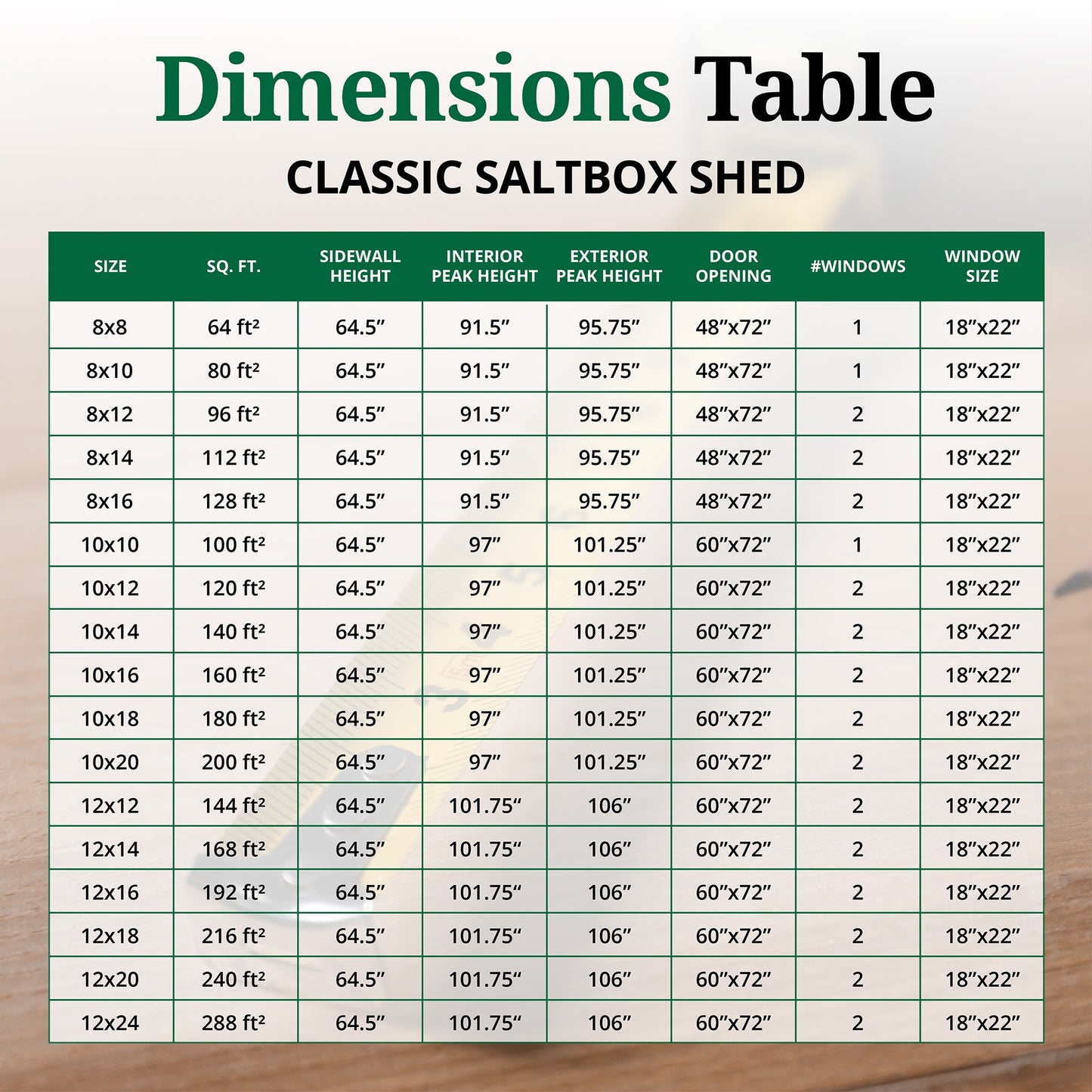 Classic Saltbox Shed