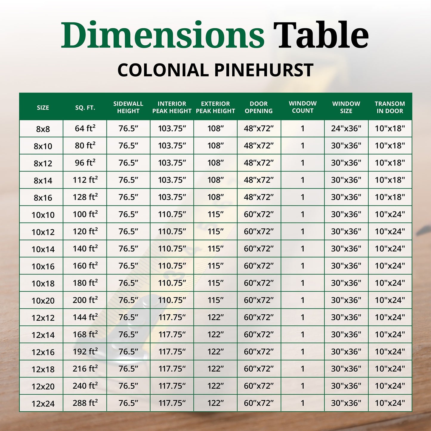 Colonial Pinehurst Shed