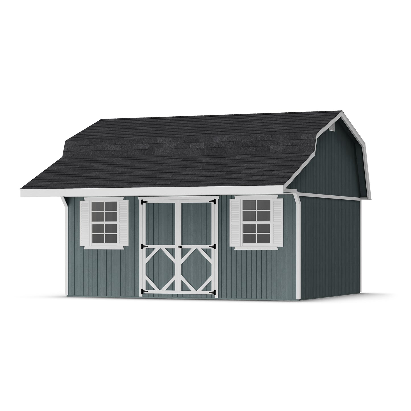 Classic Gambrel Barn Shed with Overhang