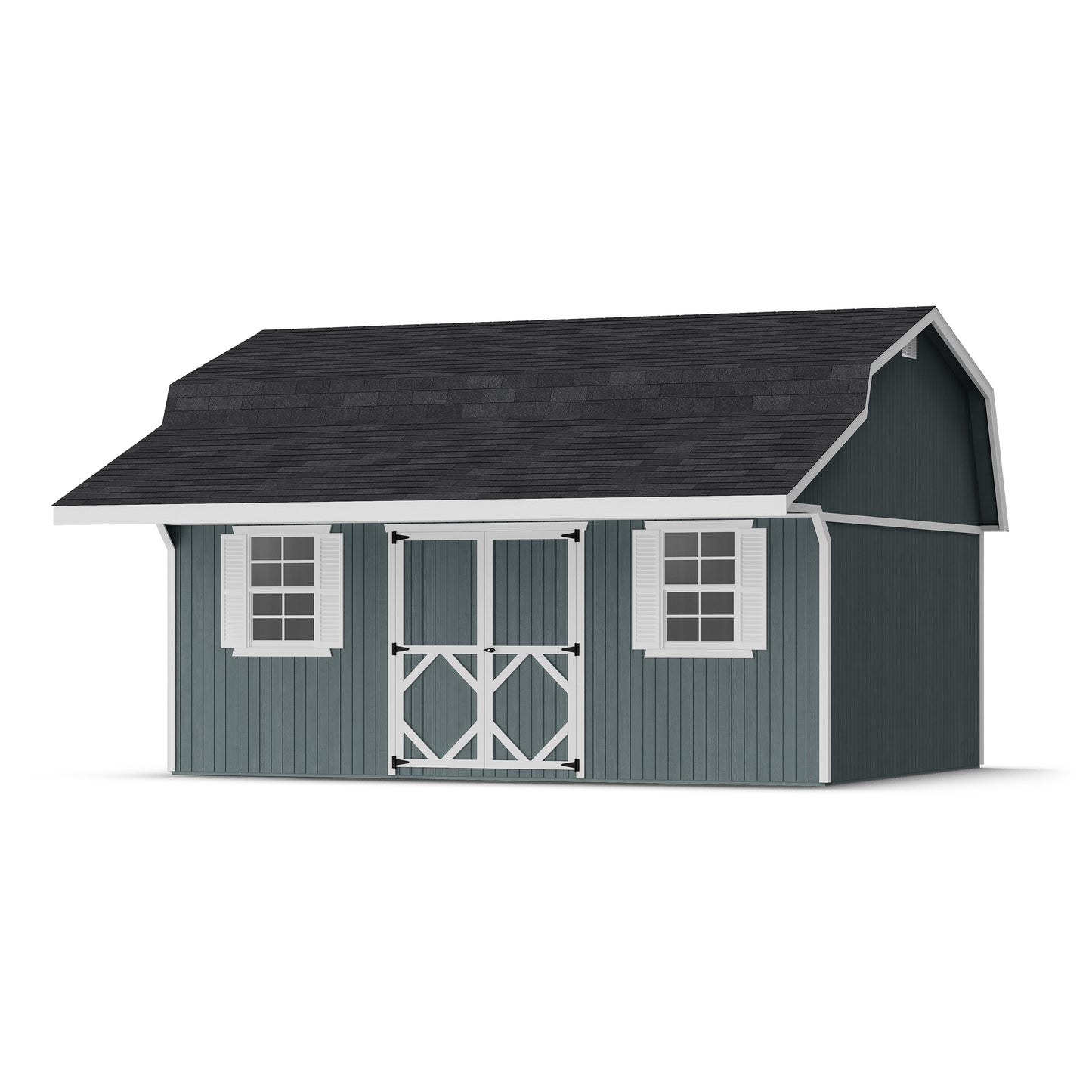 Classic Gambrel Barn Shed with Overhang