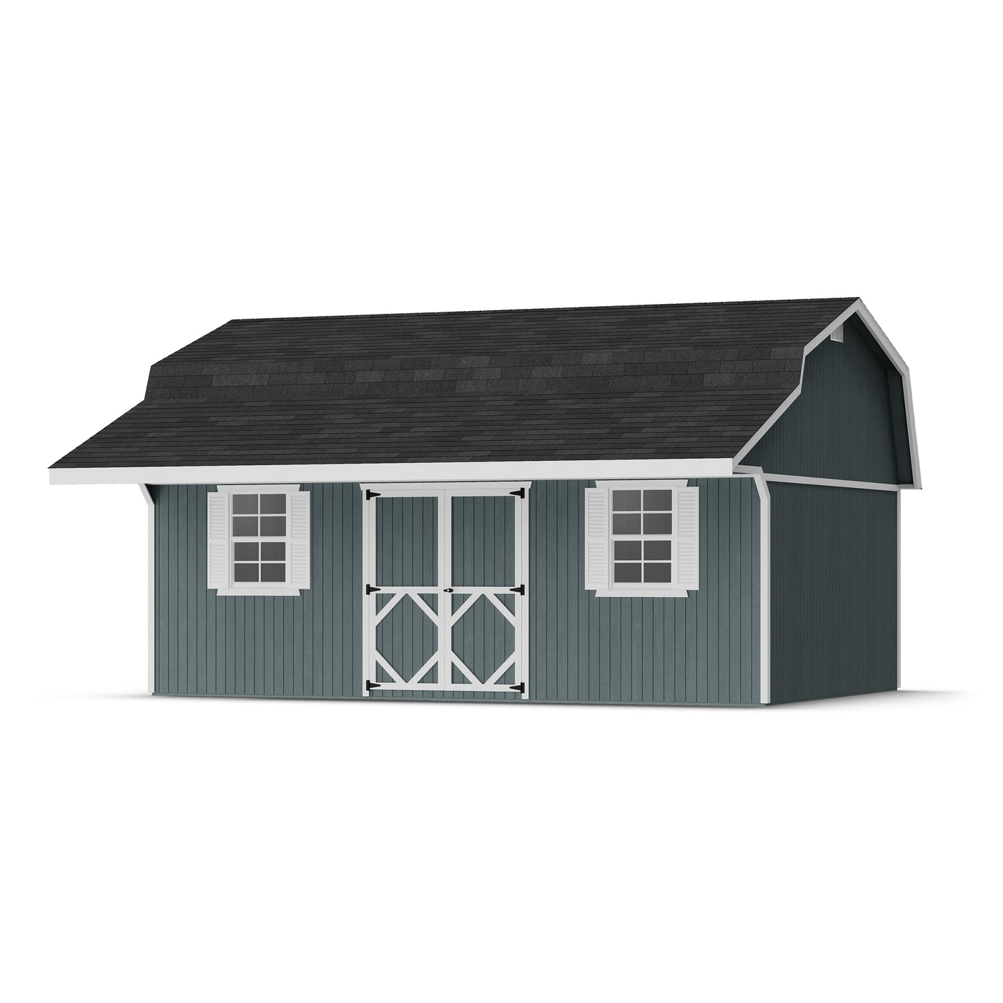 Classic Gambrel Barn Shed with Overhang