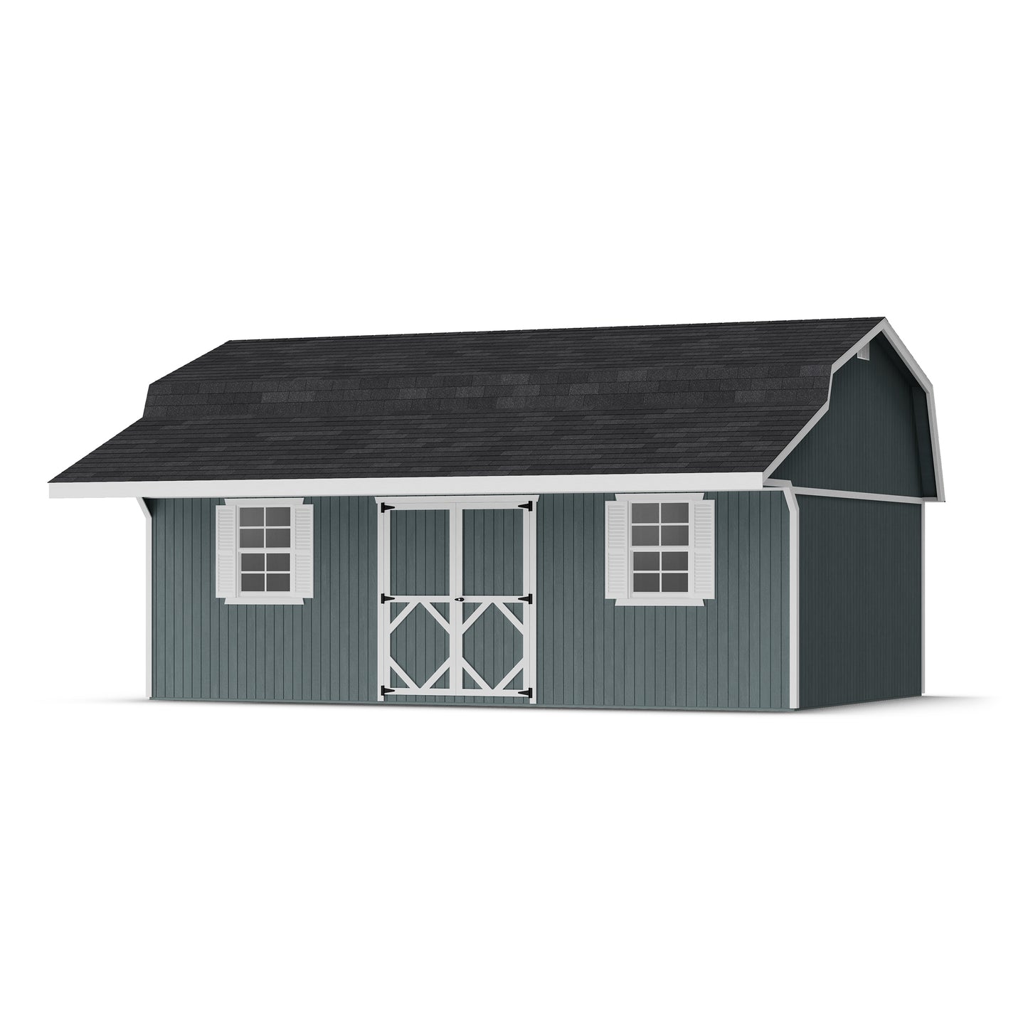 Classic Gambrel Barn Shed with Overhang