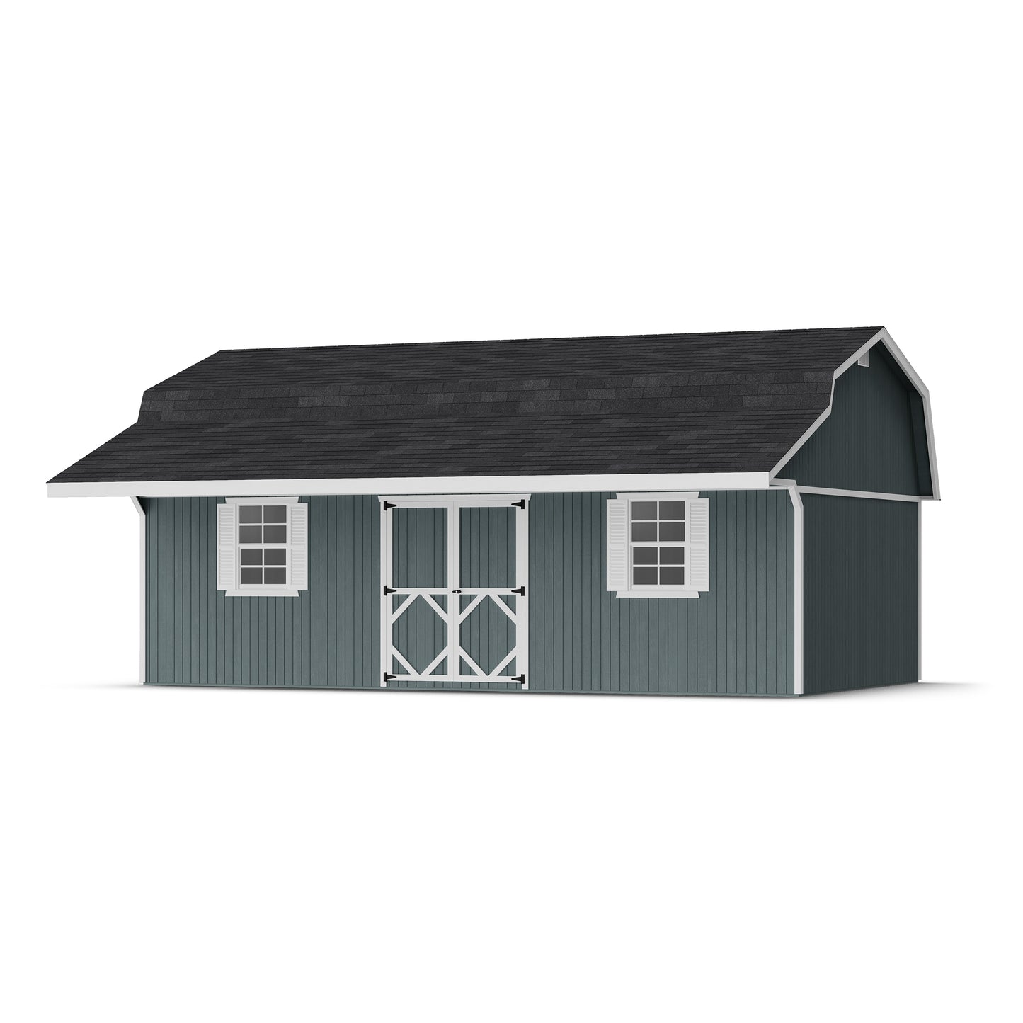 Classic Gambrel Barn Shed with Overhang