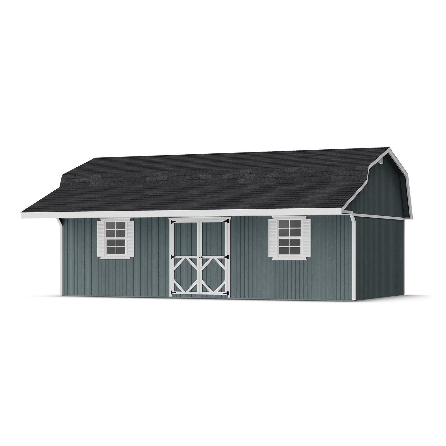 Classic Gambrel Barn Shed with Overhang