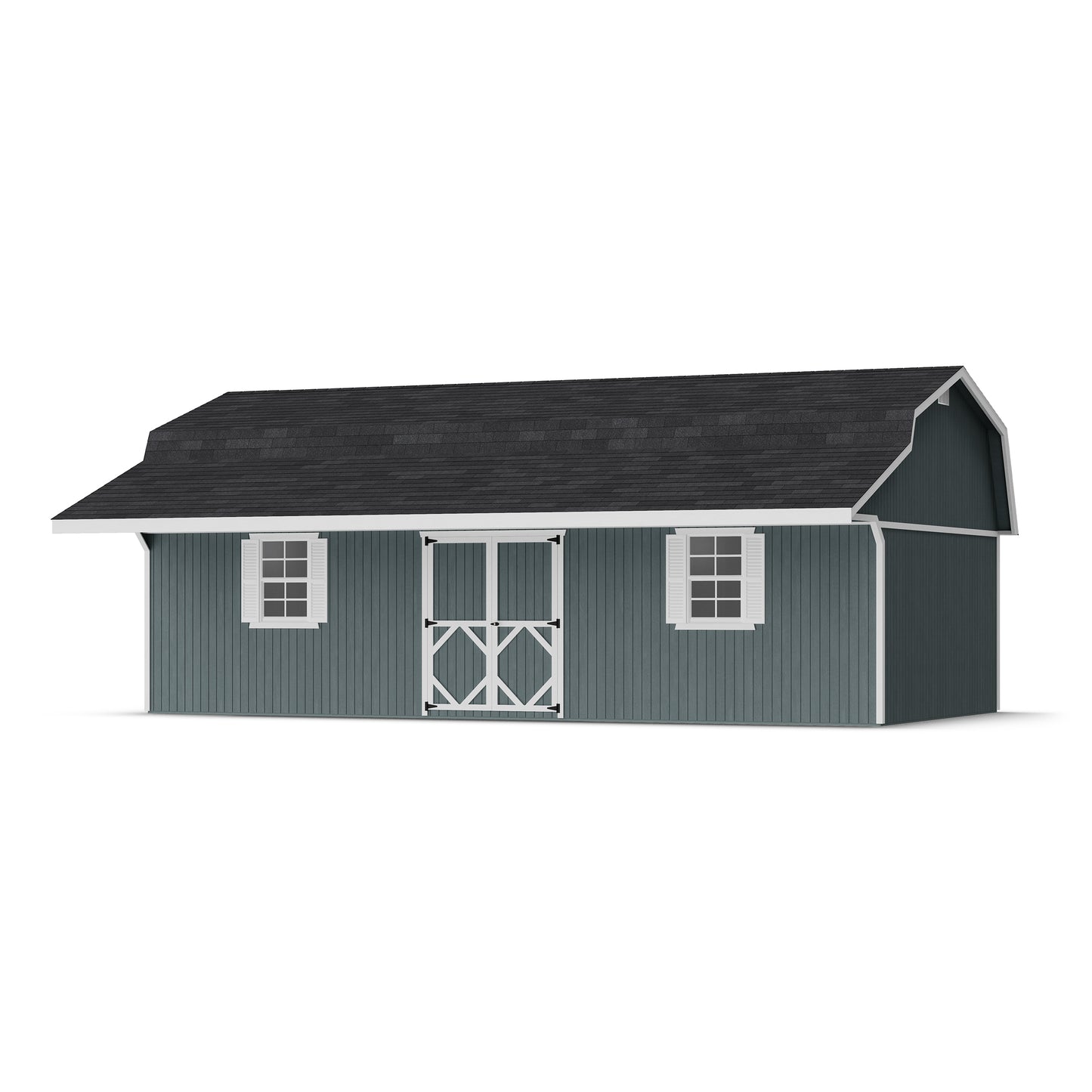 Classic Gambrel Barn Shed with Overhang