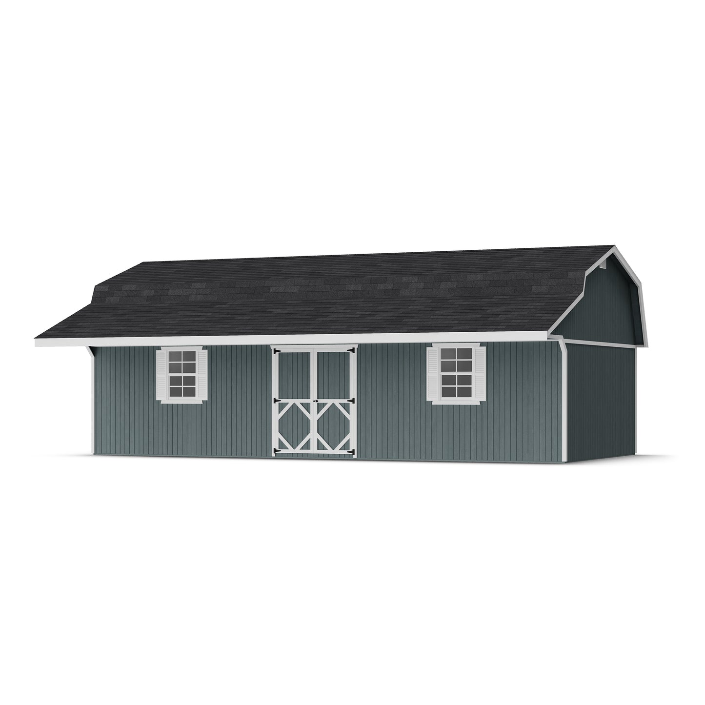 Classic Gambrel Barn Shed with Overhang
