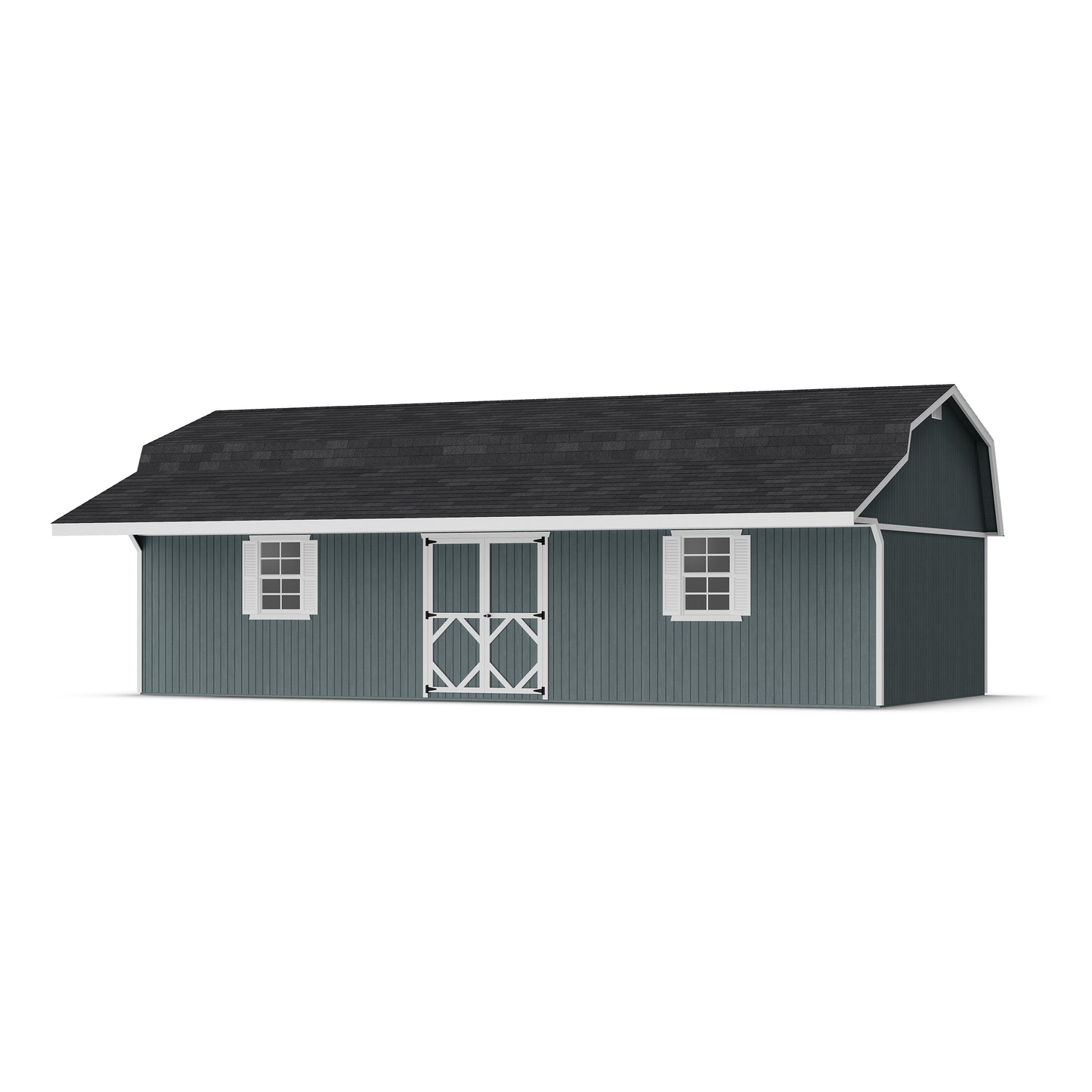 Classic Gambrel Barn Shed with Overhang