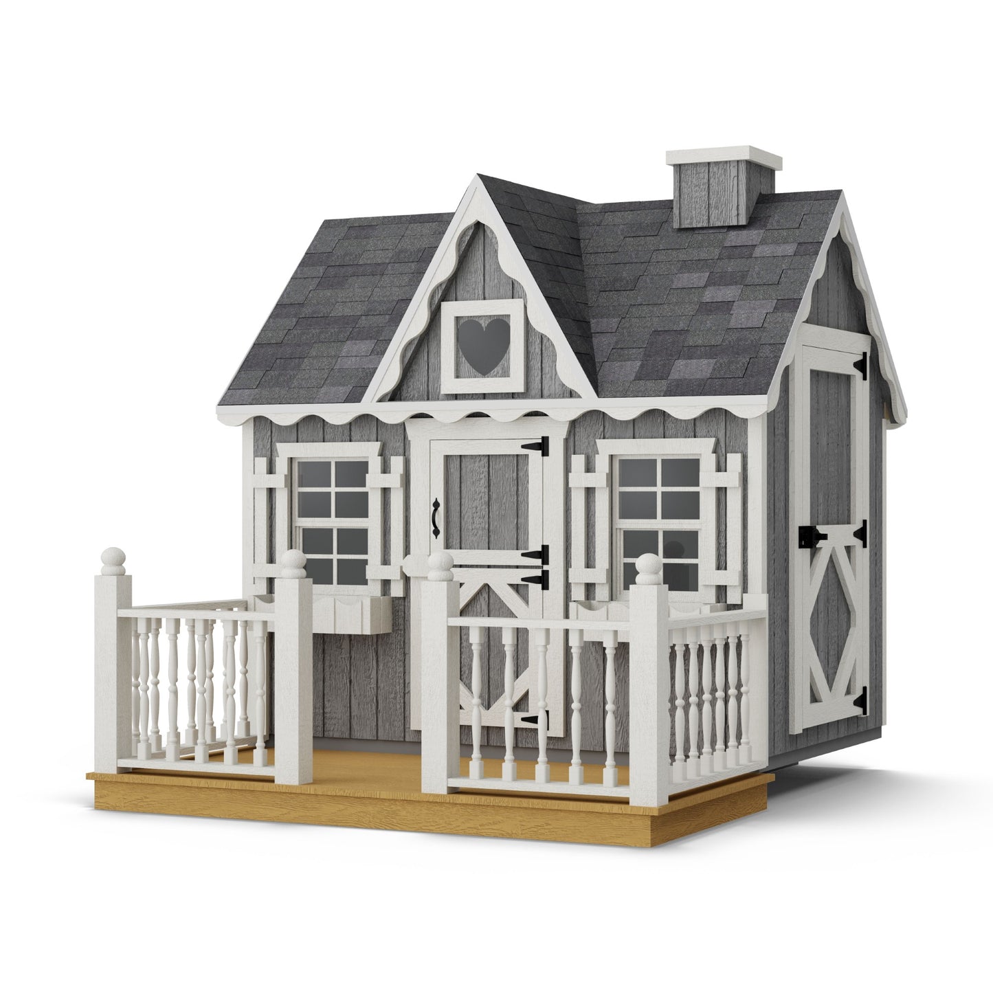 Victorian Playhouse with Deck & Rail