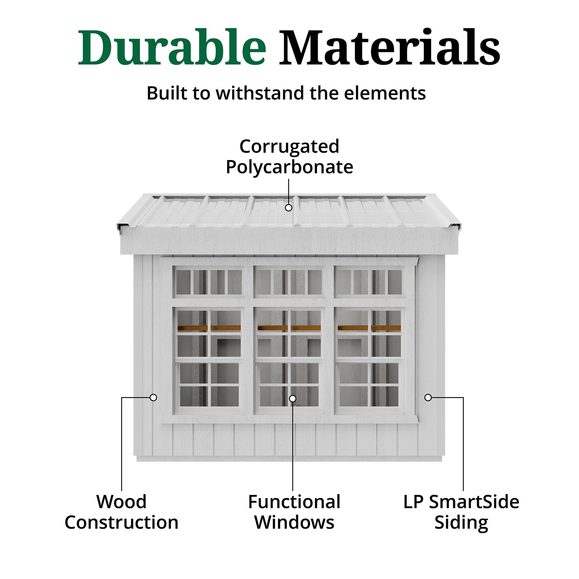 petite greenhouse durable materials