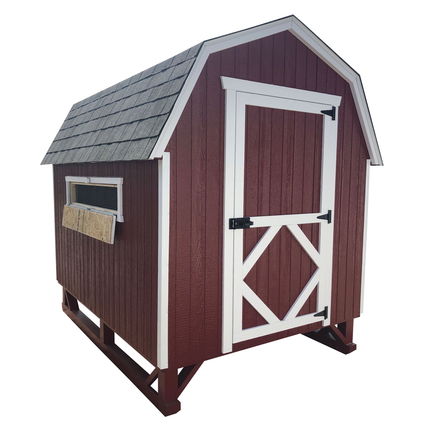 6x8 Gambrel Barn Chicken Coop on a white background