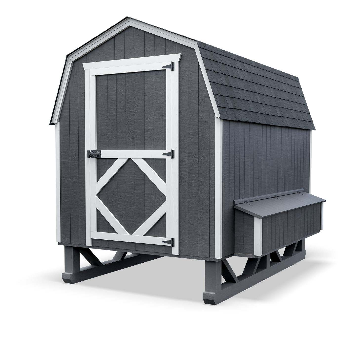 6x8 gambrel barn coop front