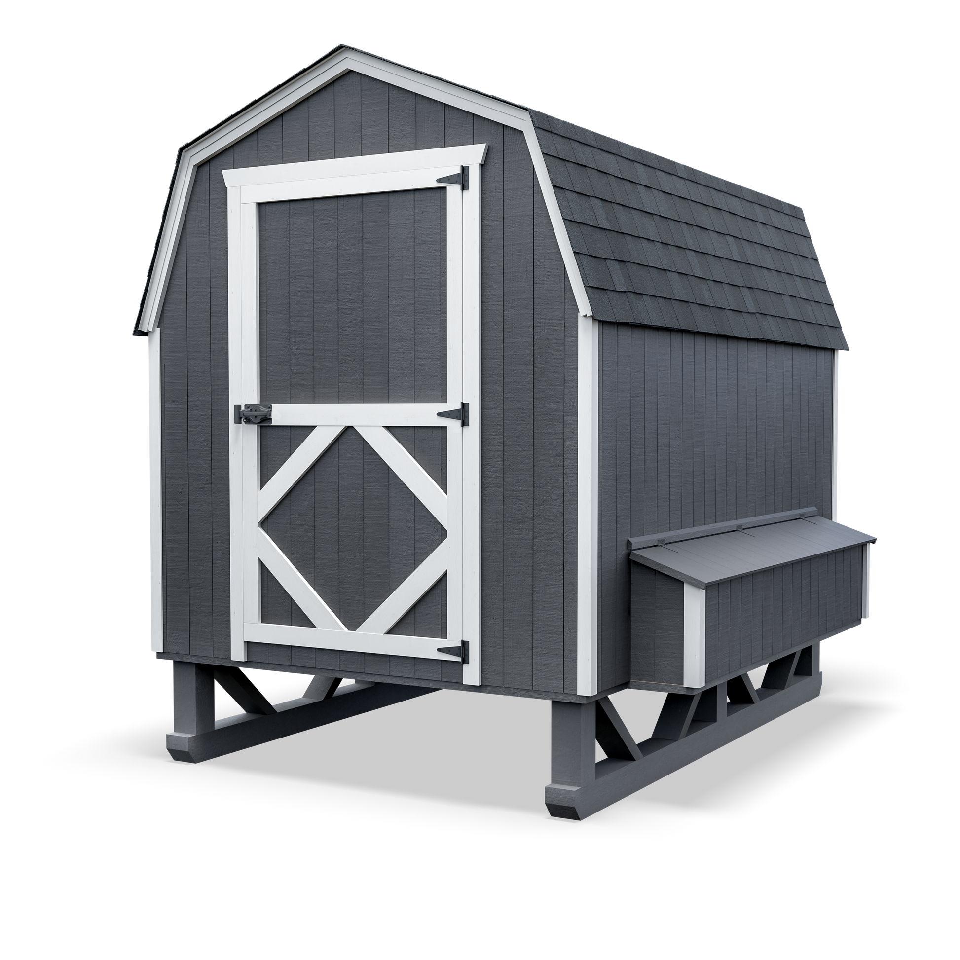 6x8 gambrel barn coop front