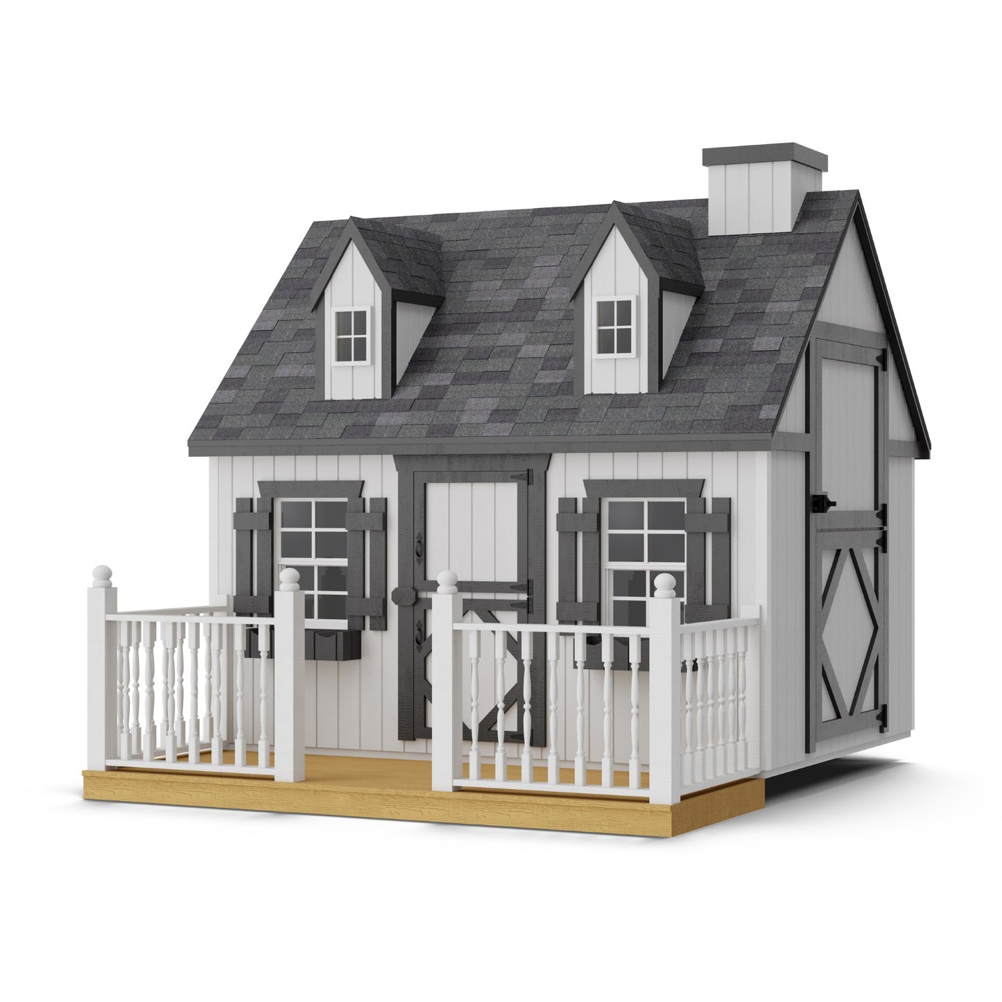 Cape Cod Playhouse with Deck & Rail