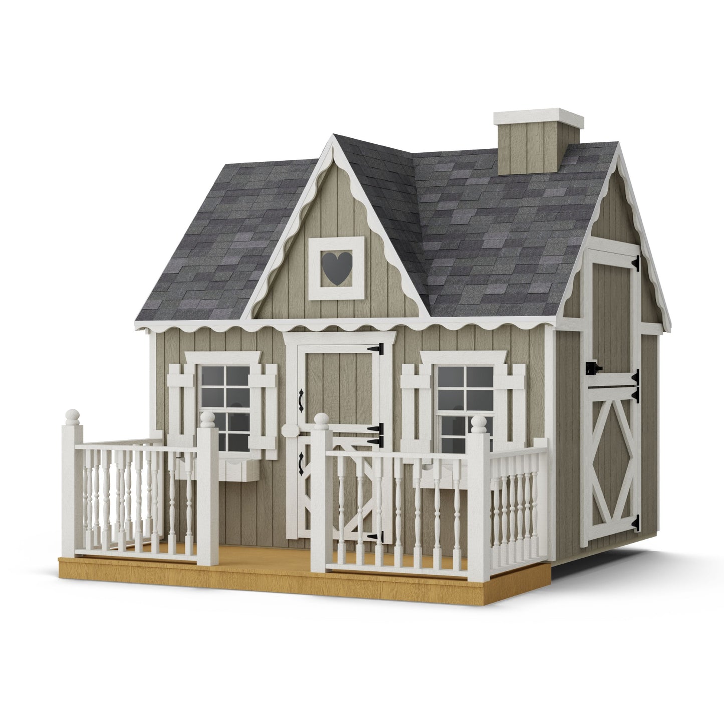 Victorian Playhouse with Deck & Rail