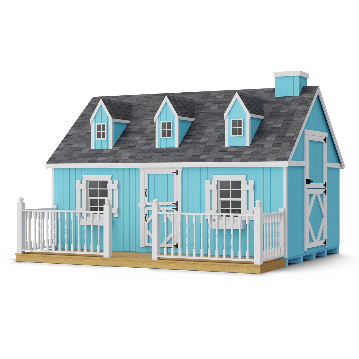 Cape Cod Playhouse with Deck & Rail