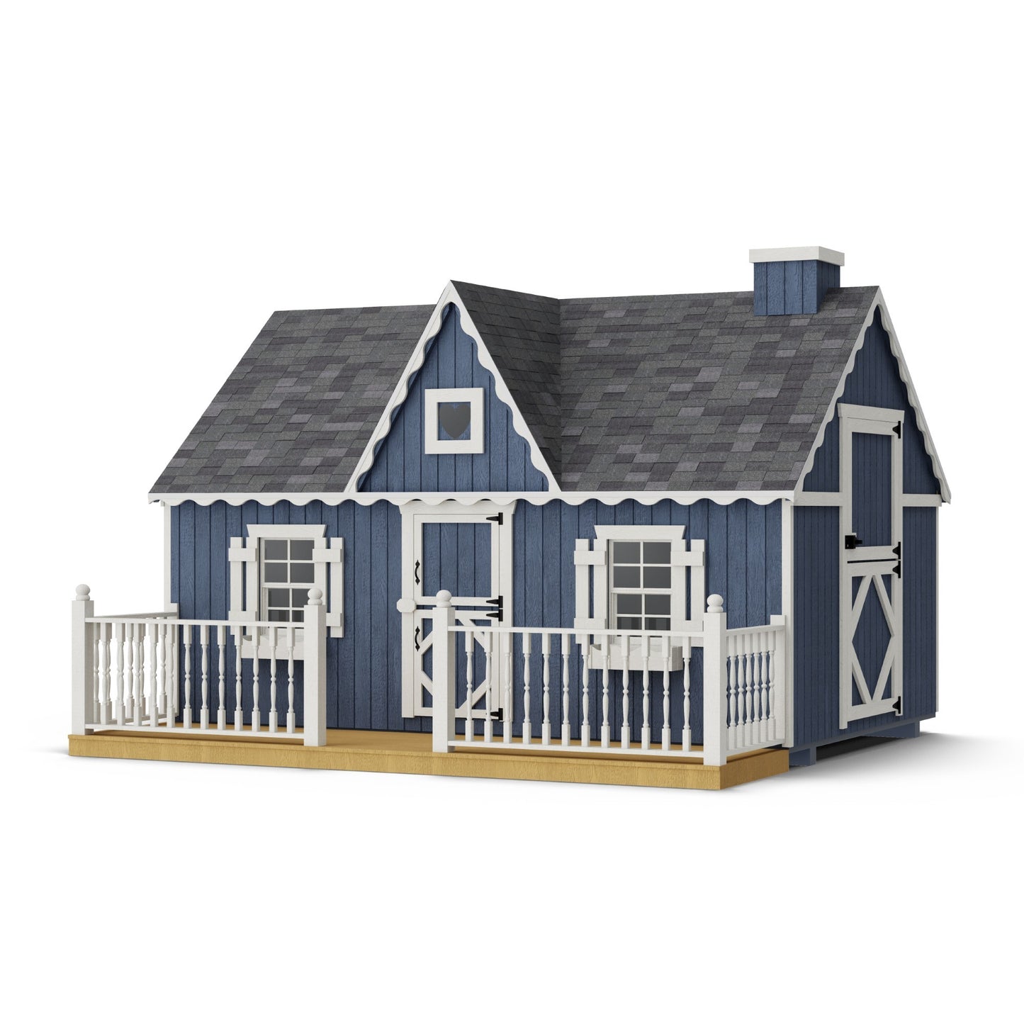 Victorian Playhouse with Deck & Rail