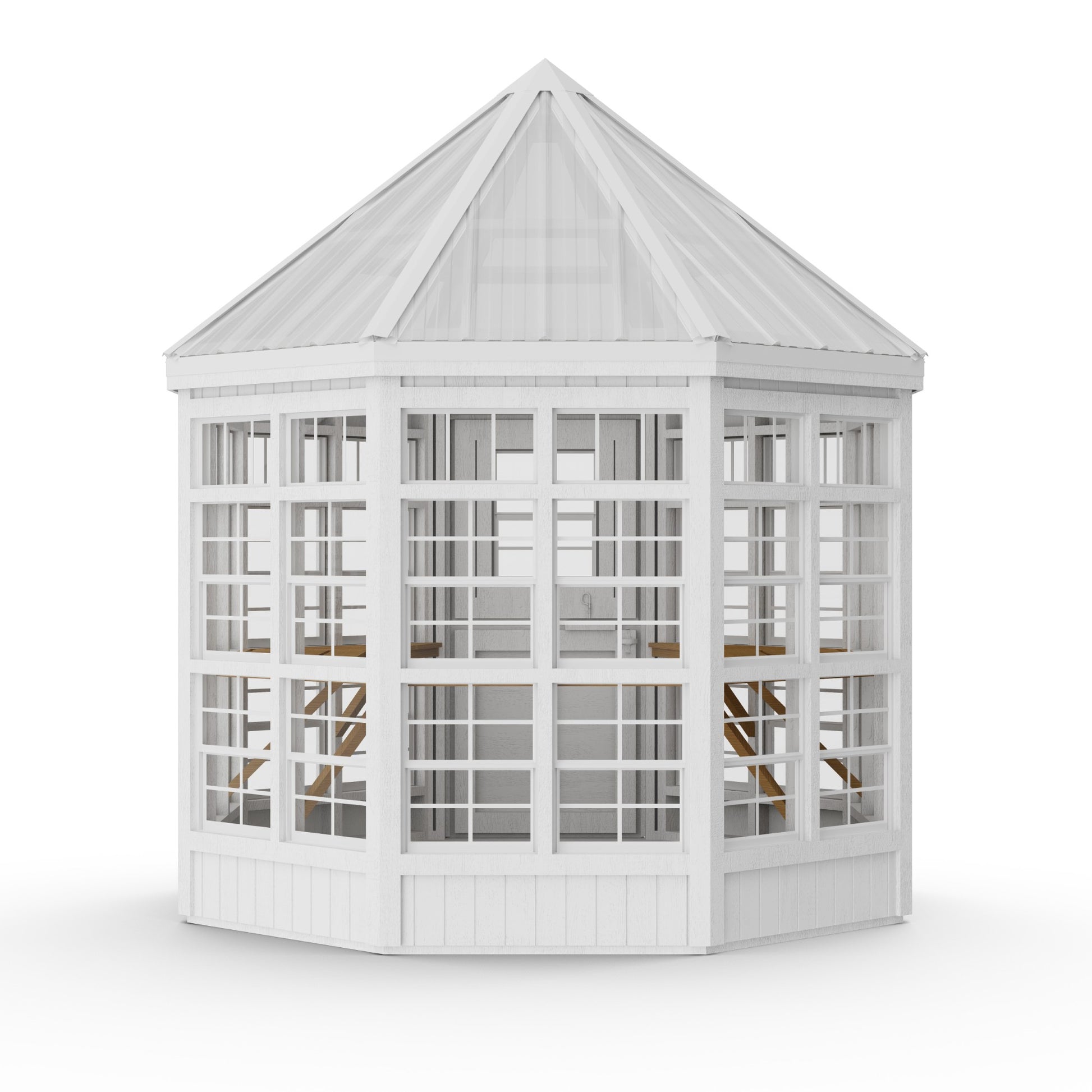 8x8 octagon greenhouse back view