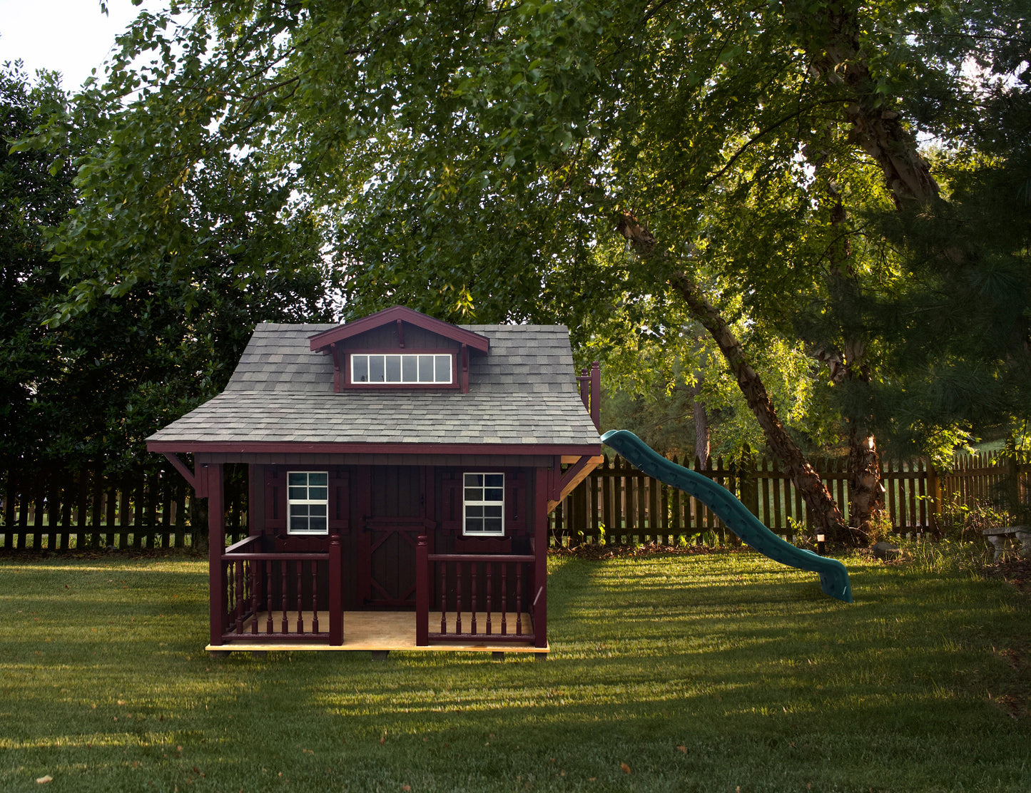 9x8 Craftsman Playhouse in backyard