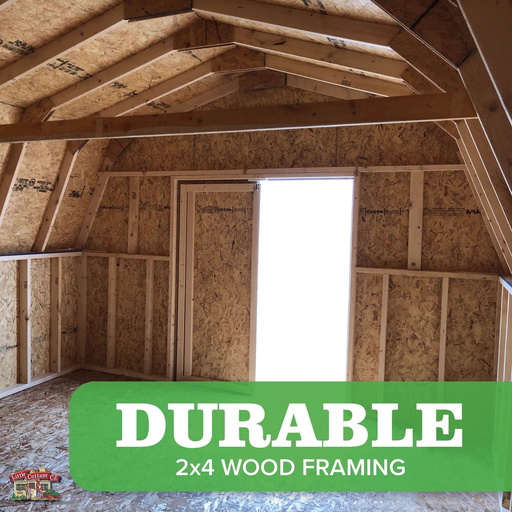 value gambrel barn durable 2x4 wood framing interior